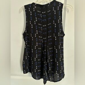 Black Dragonfly Print Sleeveless Top